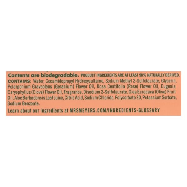 Mrs. Meyer's Clean Day - Liquid Hand Soap - Geranium - Case Of 6 - 12.5 Oz - Image 2