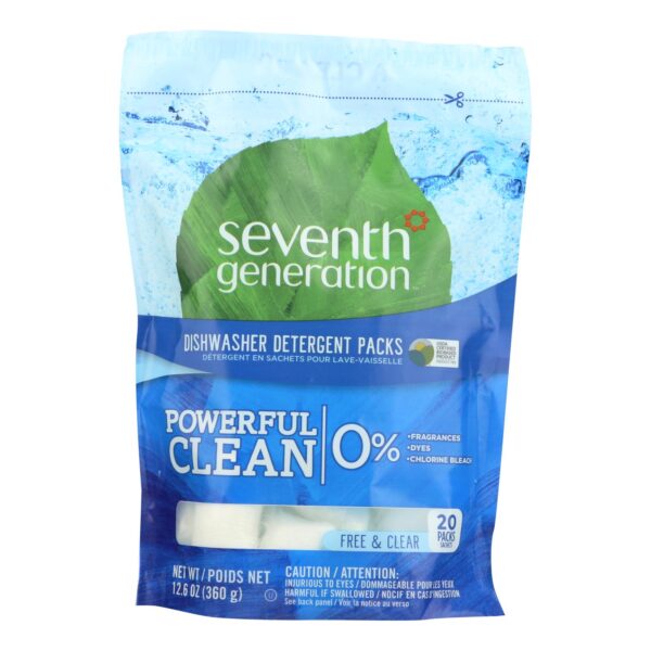 Seventh Generation Auto Dish Packs - Free And Clear - 20 Count