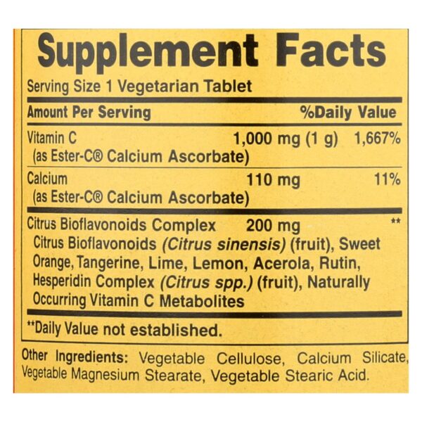 American Health - Ester-c With Citrus Bioflavonoids - 1000 Mg - 120 Vegetarian Tablets - Image 2