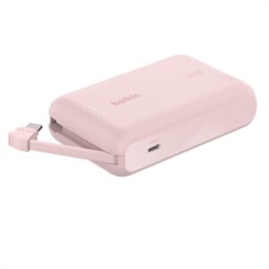 POWERBANK 10K W CABLE PNK