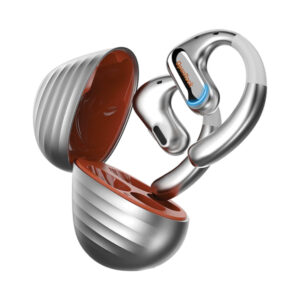 OpenRock A-BB01-09 Pro Open-Ear Bluetooth Air-Conduction Sport Earbuds with Microphone and Charging Case, A-BB01 (Silver)