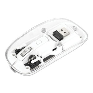 Manhattan 190275 Transparent Wireless Optical Computer Mouse, 3 Buttons, 2.4 GHz (White)