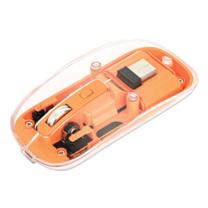 Manhattan 190282 Transparent Wireless Optical Computer Mouse, 3 Buttons, 2.4 GHz (Orange)