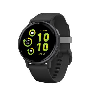 Garmin 010-02862-10 vivoactive 5 Fitness-Tracking Smartwatch with Aluminum Bezel and Silicone Band (Black)
