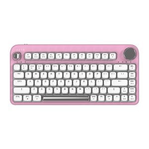 Azio IK408 IZO Bluetooth and USB Mechanical Computer Keyboard with Red Switches (Pink Blossom)