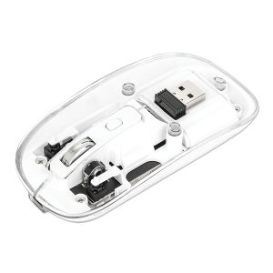 Manhattan 190275 Transparent Wireless Optical Computer Mouse, 3 Buttons, 2.4 GHz (White)