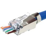 IDEAL 85-369 Shielded Feed-Thru CAT-6A/6/5-E Modular Plugs for Larger Diameter Conductors (50 Pack)
