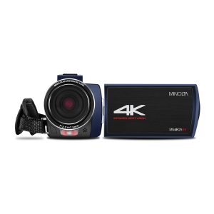 Minolta MN4K25NV-W-BL MN4K25NV 4K Ultra HD IR Night Vision Camcorder with Battery and 16-GB SDHC Card (Blue)