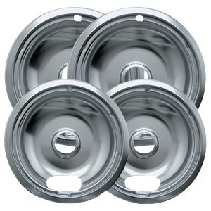 Range Kleen 10142XN Chrome Drip Bowls, Style A, 6-In. and 8-In. (4 Pack)