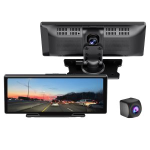 GekoGear Orbit C120 Orbit C120 10.26-In. Portable Infotainment Display with 1080p Dash Cam, Backup Cam, Apple CarPlay, Android Auto, Bluetooth, and Wi-Fi