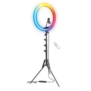 Bower WA-RLSRGB16 RGB Selfie Ring Light Studio Kit with Wireless Remote Control and Tripod (16 In.)