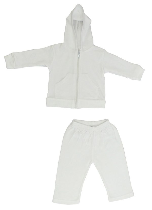 White Interlock Sweat Pants And Hoodie Set 419nb - Image 4