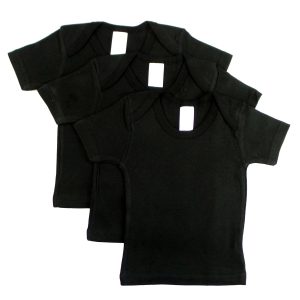 Black Short Sleeve Lap Shirt (pack Of 3) 0550bl3-18-24