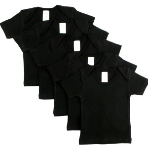 Black Short Sleeve Lap Shirt (pack Of 5) 0550bl5-18-24