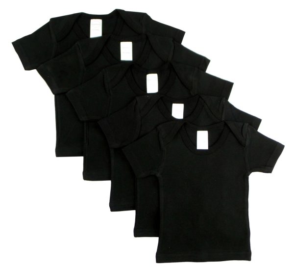 Black Short Sleeve Lap Shirt (pack Of 5) 0550bl5-18-24