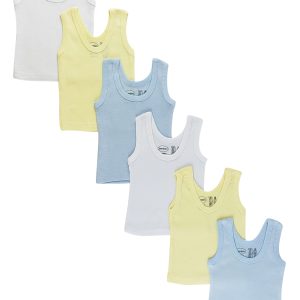 Boys Six Pack Pastel Tank Top 0356nb