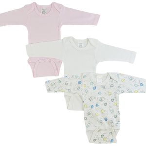 Girls Long Sleeve Printed Onezie Variety Pack 103nb