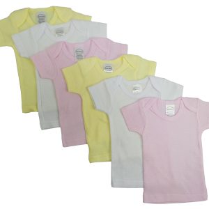 Girls Pastel Variety Short Sleeve Lap T-shirts 6 Pack Cs_057nb_057nb