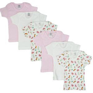 Girls Pastel Variety Short Sleeve Lap T-shirts 6 Pack Cs_059l_059l