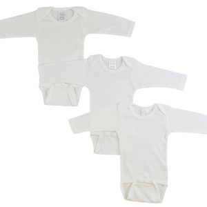 Long Sleeve White Onezie 3 Pack 009nb