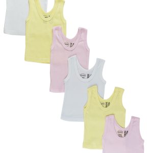 Girls Six Pack Pastel Tank Top 0366m