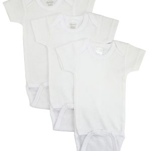 White Short Sleeve One Piece 3 Pack 001nb