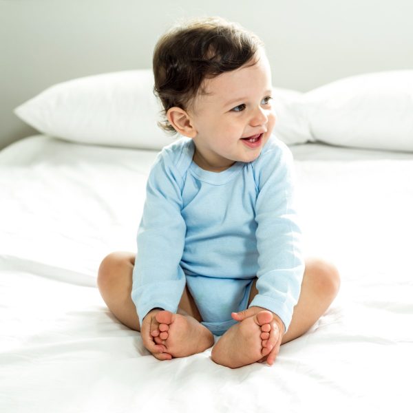 Boys Pastel Long Sleeve Onezie 100nb - Image 2