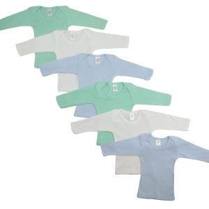 Boys Pastel Variety Long Sleeve Lap T-shirts  6 Pack Cs_051m_051m