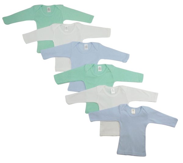 Boys Pastel Variety Long Sleeve Lap T-shirts  6 Pack Cs_051m_051m
