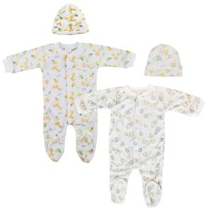 Unisex Closed-toe Sleep & Play With Caps (pack Of 4 ) Nc_0708s