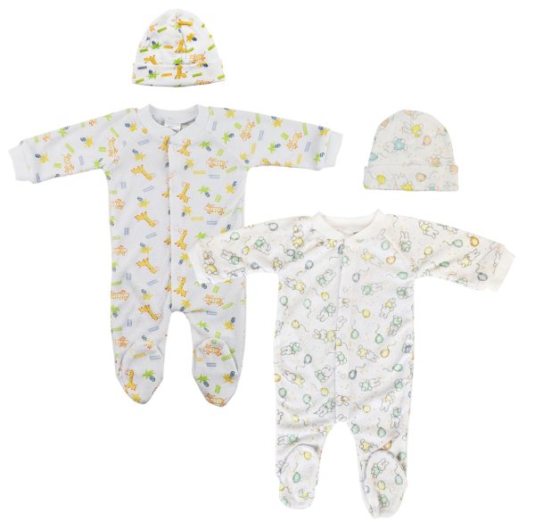 Unisex Closed-toe Sleep & Play With Caps (pack Of 4 ) Nc_0708s