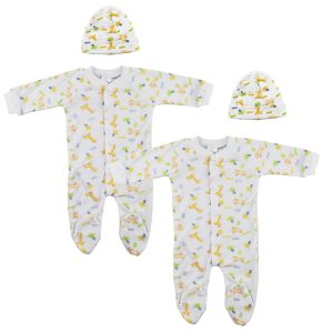 Unisex Closed-toe Sleep & Play With Caps (pack Of 4 ) Nc_0710s
