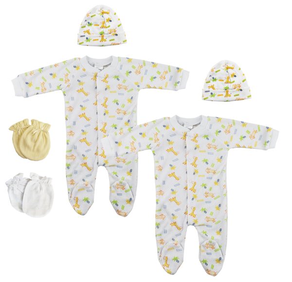 Unisex Closed-toe Sleep & Play With Caps (pack Of 6 ) Nc_0711l