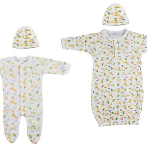 Unisex Closed-toe Sleep & Play With Caps (pack Of 4 ) Nc_0712m
