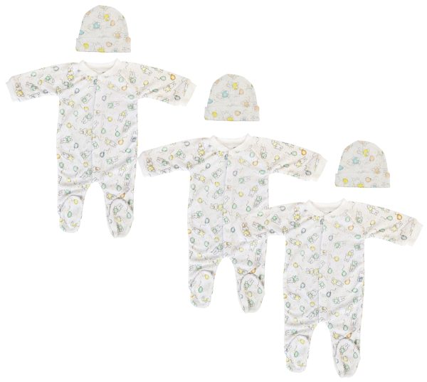 Unisex Closed-toe Sleep & Play With Caps (pack Of 6 ) Nc_0700l