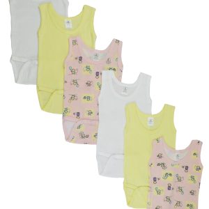 Girls Tank Top Onezies 6 Pack Cs_111anb_monkey-111anb_monkey
