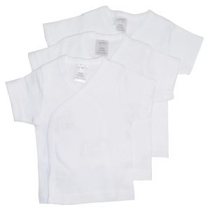 White Side Snap Short Sleeve Shirt - 3 Pack 075nb