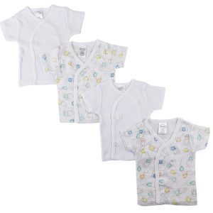 Infant Side Snap Short Sleeve Shirt - 4 Pack Nc_0202s