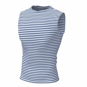 Genuine Striped Tank Top Sleeveless Shirt Light Blue Cotton Original Telnyashka Тельняшка L