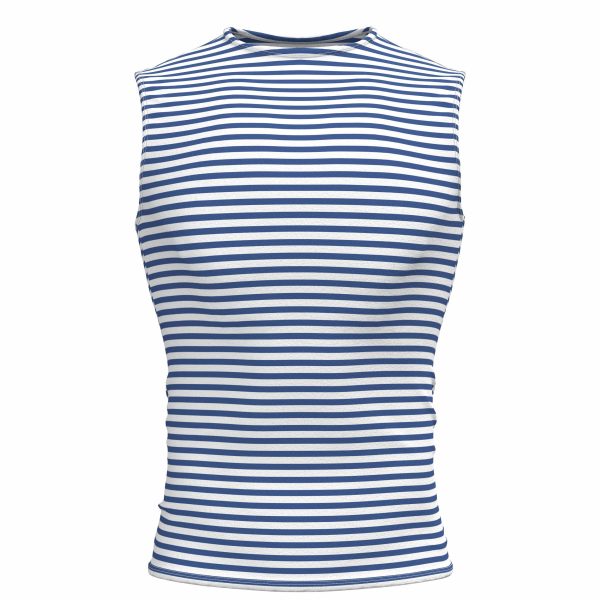 Genuine Striped Tank Top Sleeveless Shirt Light Blue Cotton Original Telnyashka Тельняшка L - Image 2