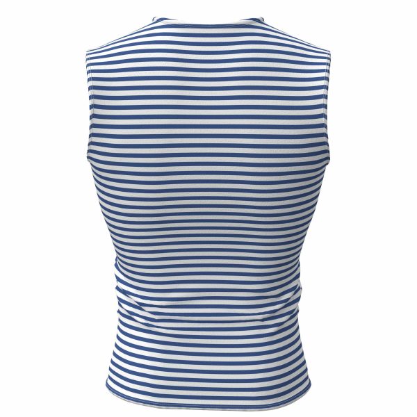 Genuine Striped Tank Top Sleeveless Shirt Light Blue Cotton Original Telnyashka Тельняшка L - Image 4
