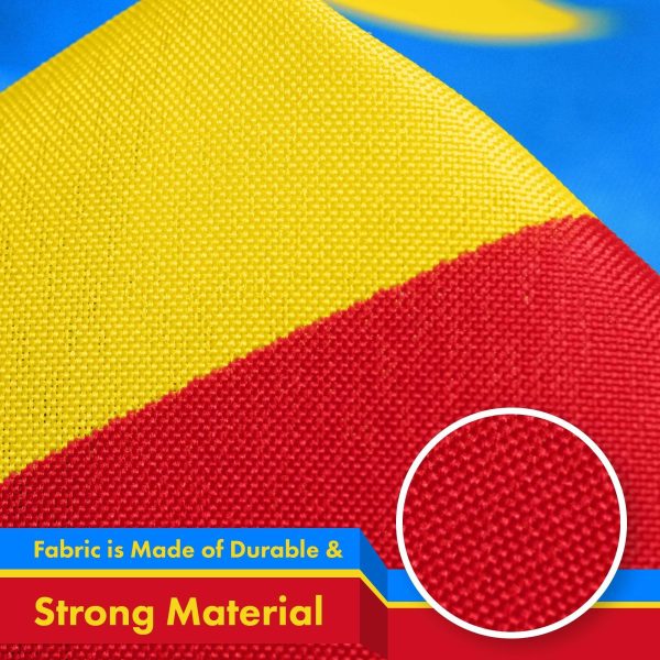G128 2 Pack: DR Congo Congolese Flag | 3x5 Ft | Printed 150D Polyester - Indoor/Outdoor, Vibrant Colors, Brass Grommets, Quality Polyester, Much Thicker More Durable Than 100D 75D Polyester - Image 4