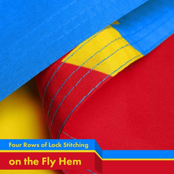 G128 2 Pack: DR Congo Congolese Flag | 3x5 Ft | Printed 150D Polyester - Indoor/Outdoor, Vibrant Colors, Brass Grommets, Quality Polyester, Much Thicker More Durable Than 100D 75D Polyester - Image 5