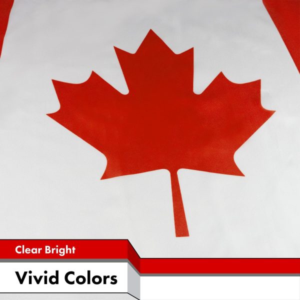 G128 Canada Canadian Flag | 2x3 Ft | LiteWeave Pro Series Printed 150D Polyester | Country Flag, Indoor/Outdoor, Vibrant Colors, Brass Grommets, Thicker and More Durable Than 100D 75D Polyester - Image 3