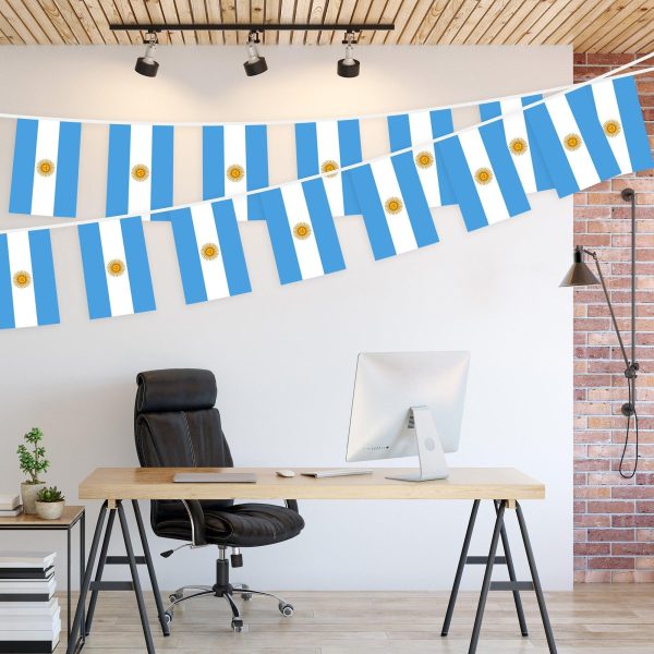 G128 Argentina Argentinian Bunting Banner | Flag 8.2 x 5.5 Inch, Full String 33 Feet | Printed 150D Polyester, Decorations For Bar, School, Festival Events Celebration - Image 3