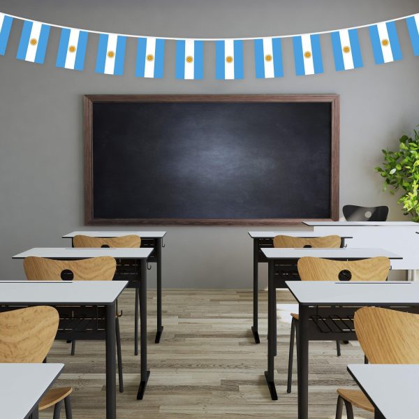 G128 Argentina Argentinian Bunting Banner | Flag 8.2 x 5.5 Inch, Full String 33 Feet | Printed 150D Polyester, Decorations For Bar, School, Festival Events Celebration - Image 4