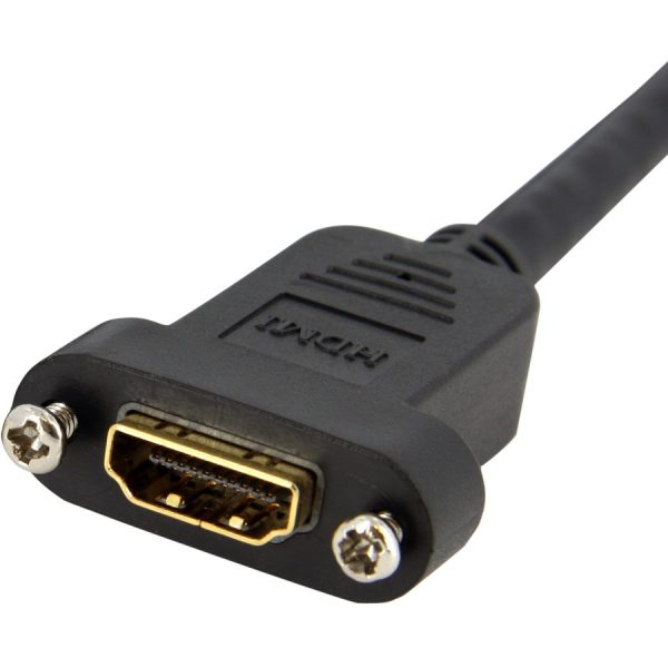 StarTech.com 3ft HDMI Female to Male Adapter, 4K High Speed Panel Mount HDMI Cable, HDMI Female to Male, HDMI Panel Mount Connector Cable - Image 2