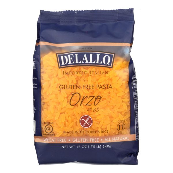 Delallo Gluten-Free Orzo Pasta  - Case of 12 - 12 OZ - Image 2