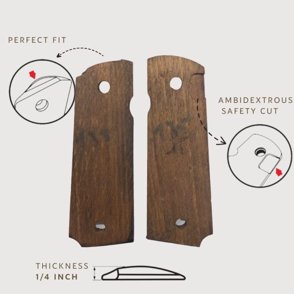 1911 Raven Series 1911 Wooden Pistol Grips Ambi Safety Cut for 1911 Full Size 1911 Accessories 1911 Parts (Blue Raven) - Image 8