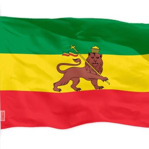G128 Ethiopia Lion Flag | 3x5 feet | Printed 150D, Indoor/Outdoor, Vibrant Colors, Brass Grommets, Quality Polyester, Much Thicker More Durable Than 100D 75D Polyester